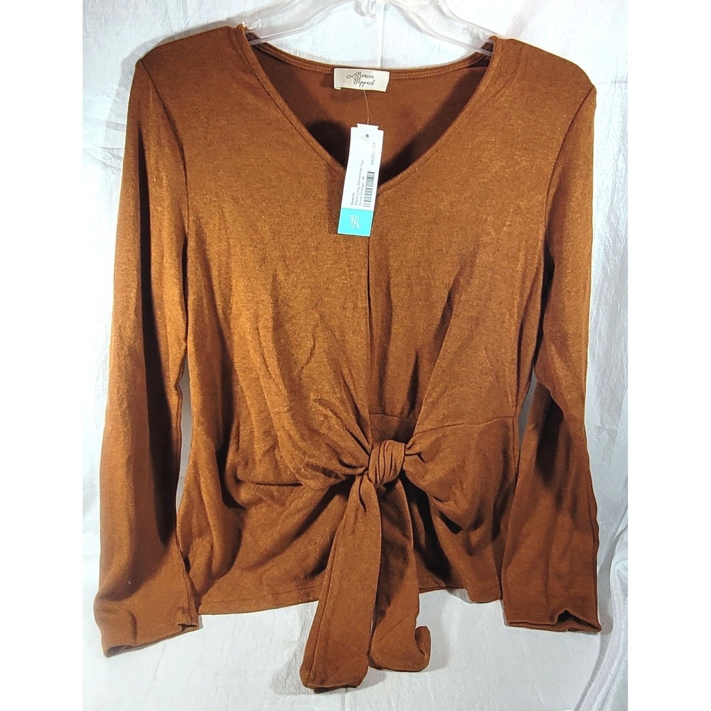 Stitch Fix Beacon Apparel Annie Long Sleeve Twist Knit Top - Burntâ Orange - M